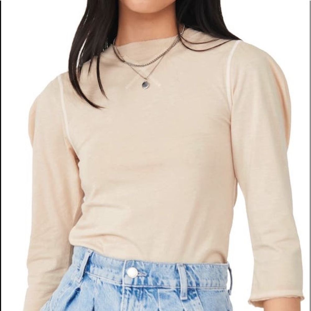 FREE PEOPLE We the Free Clover Puff Shoulder Top